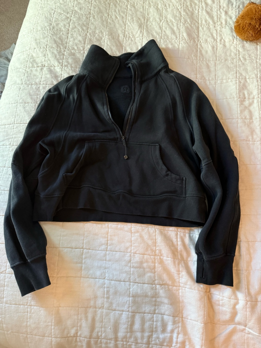 Scuba Cropped Funnel Neck Half Zip